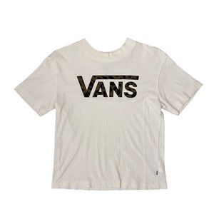 VANS leopard print white tee